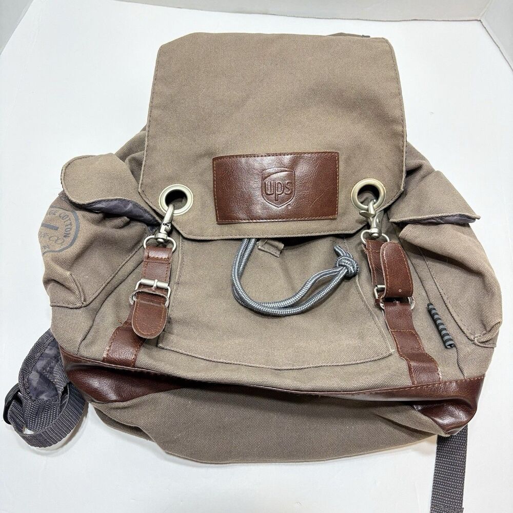 Vintage Cotton Field and Co Leeds UPS Embossed Rucksack Backpack